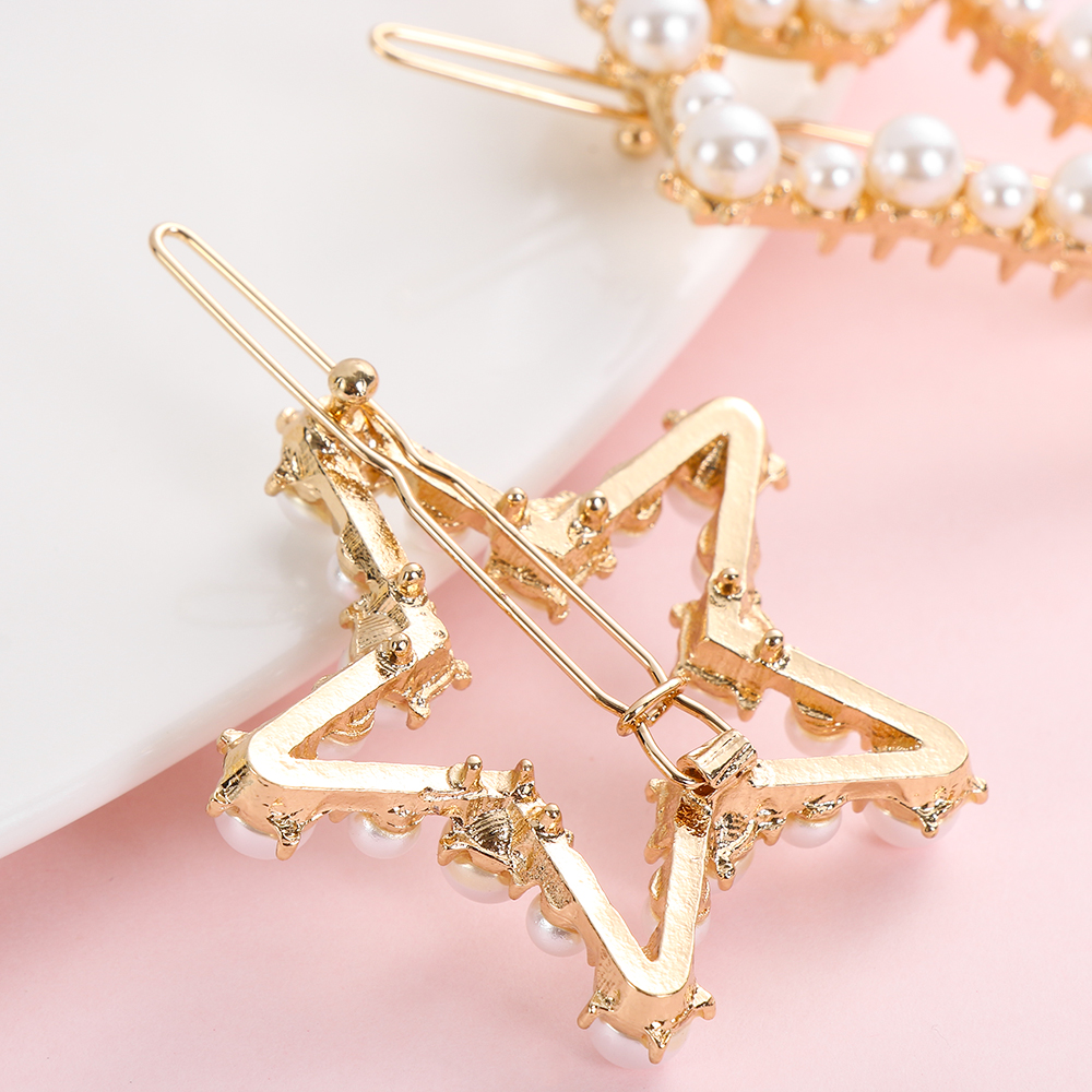 Kẹp Tóc Kim Loại Đính Ngọc Trai Giả Thời Trang Cho Nữ