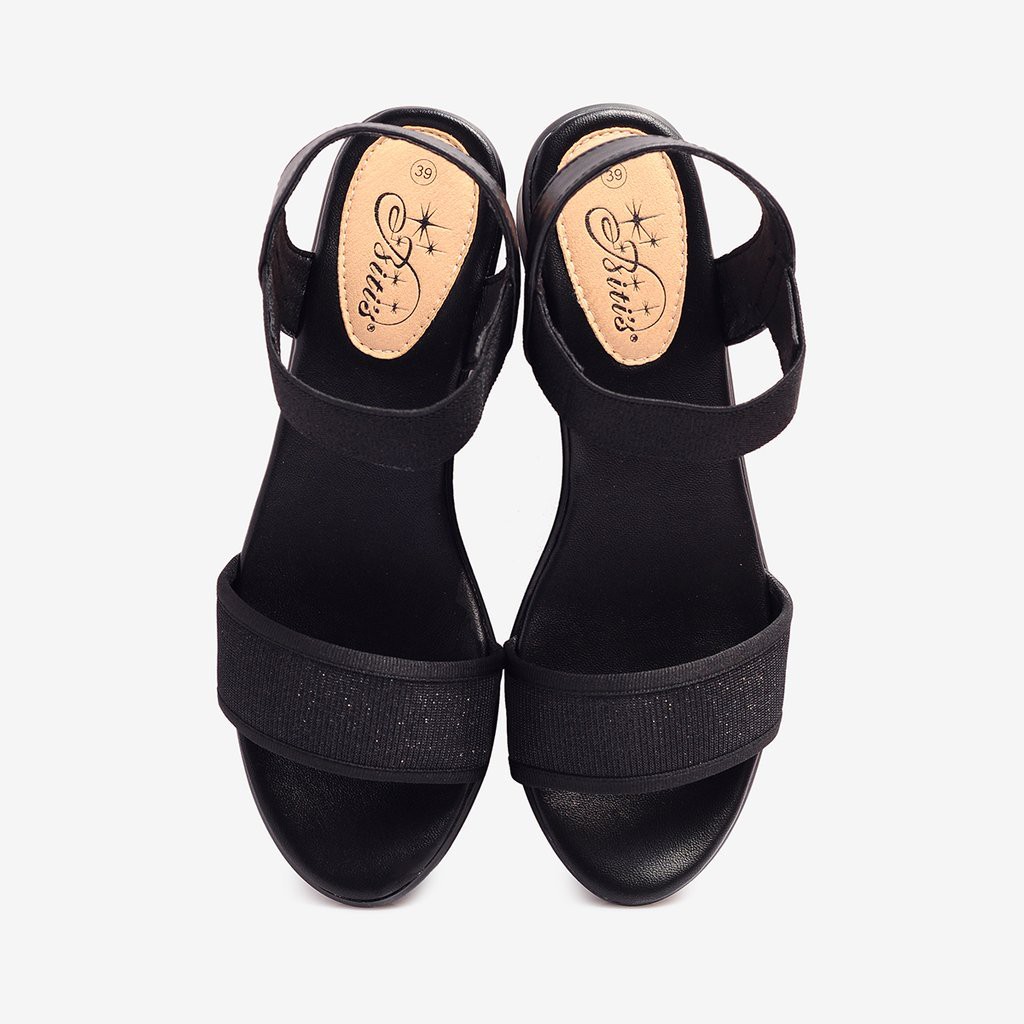 Sandal nữ Đế Xuồng Cao 5cm - DPW0635DEN