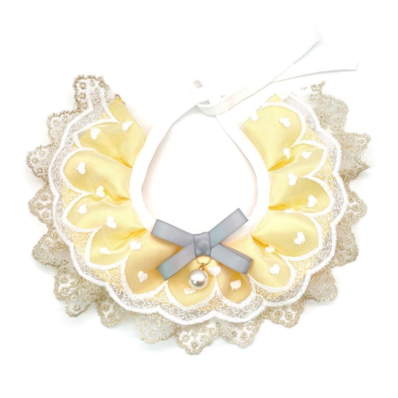 Vòng Cổ Bandana Công Chúa Cho Mèo May Mắn Với Ruy Băng Ren Thắt Nơ Tinh Tế