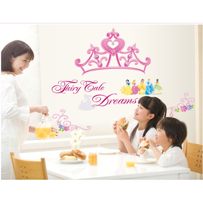 Decal trang trí tường - Vương Miện Hồng lớn cho Bé