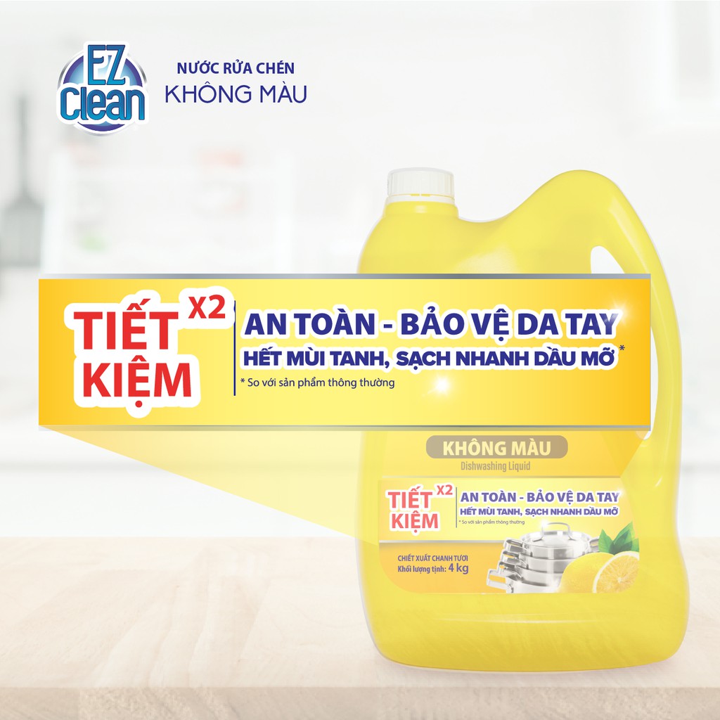 Nước rửa chén EZ CLEAN Hương Chanh 4Kg