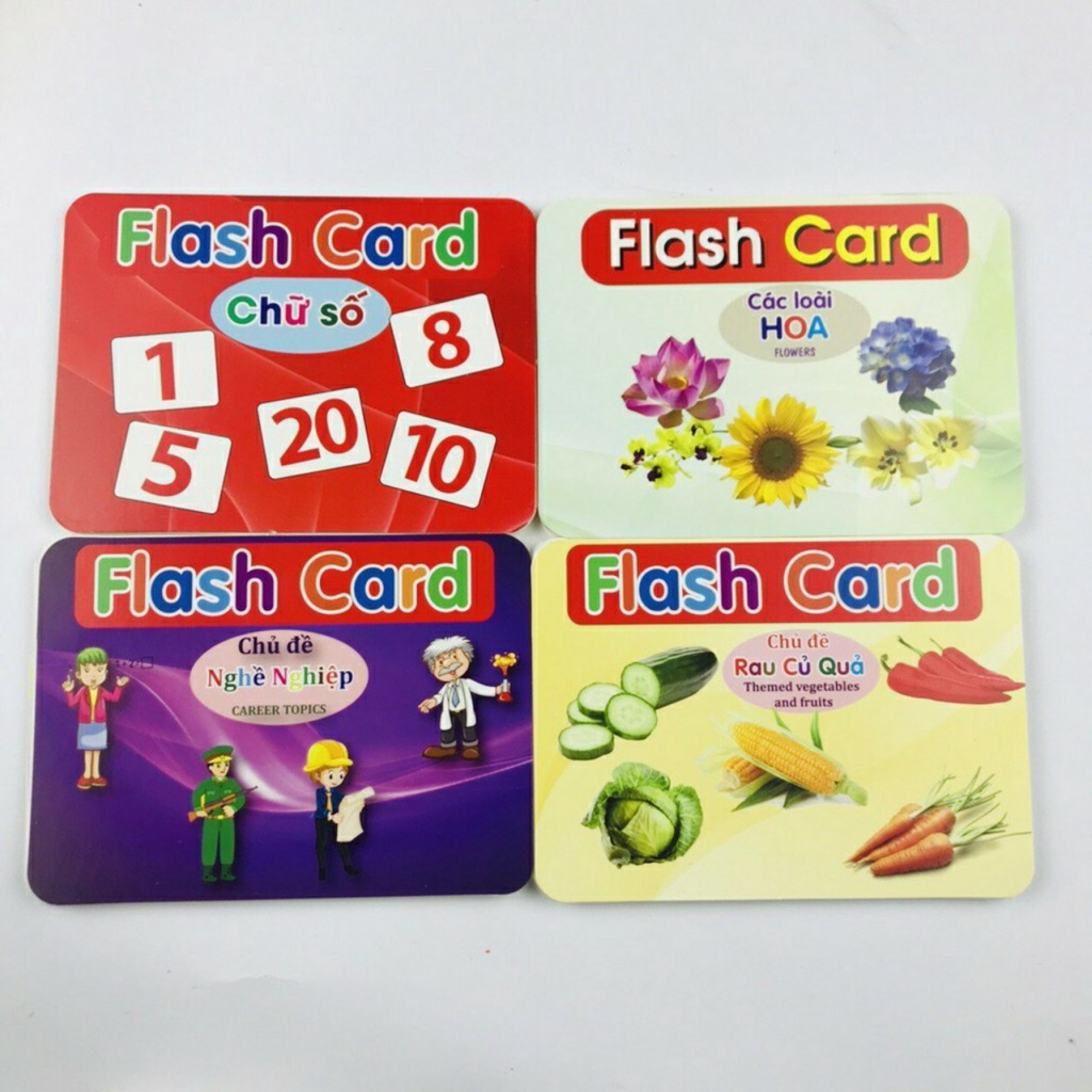 Bộ Thẻ Học Thông Minh 19 CHỦ ĐỀ Loại To Song ngữ tiếng Anh loại chuẩn Glenn Doman Flashcard cho bé từ 0-6 tuổi