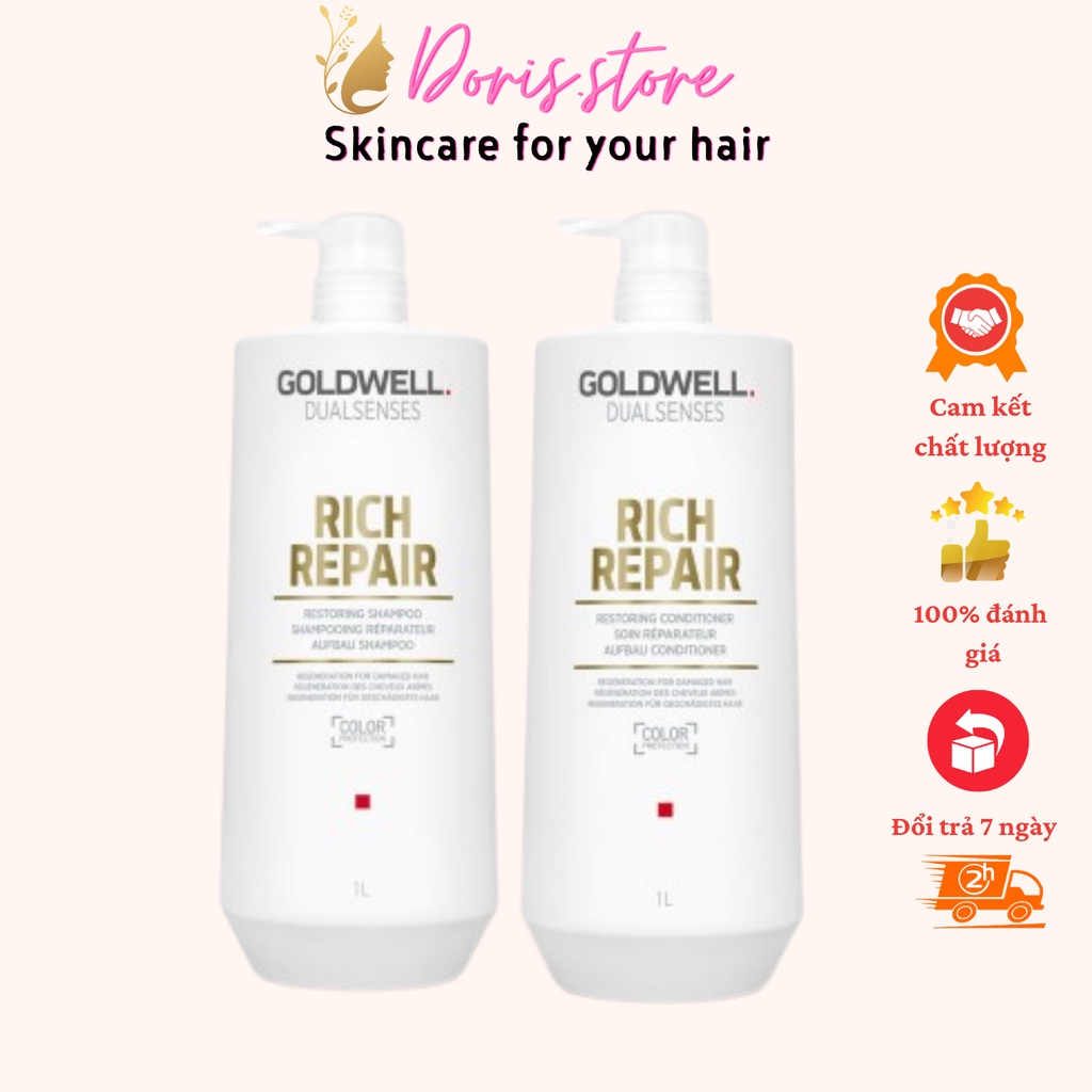 GOLDWELL - Cặp Dầu Gội Dầu Xả Dưỡng Ẩm Phục Hồi GOLDWELL 1000ml