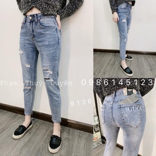 Quần bò boy thêu Gucci