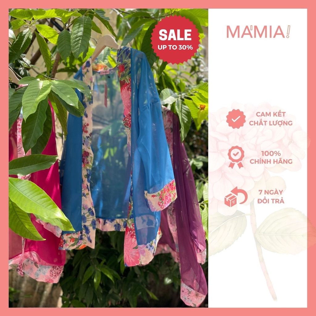 Áo khoác Kimono MA'MIA chất liệu tơ cao cấp (Hồng, Tím, Xanh)