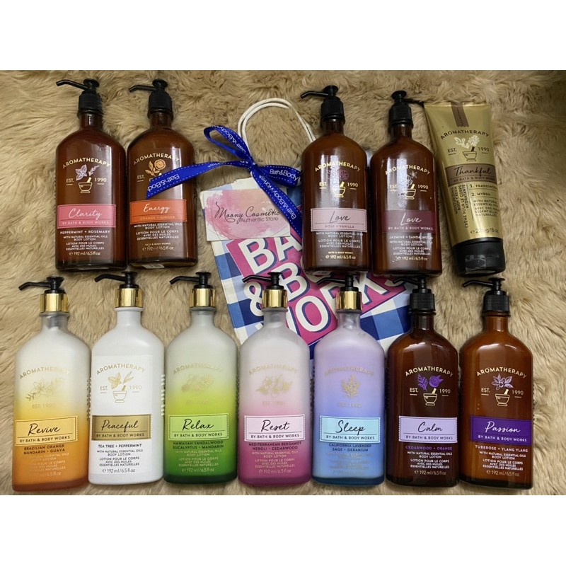 (Link 1)Lotion Sữa dưỡng thể Aromatherapy Bath &amp; Body works Bbw Sleep/Love/Calm/Energy/Relax/Passion/Thankful/... 192ml