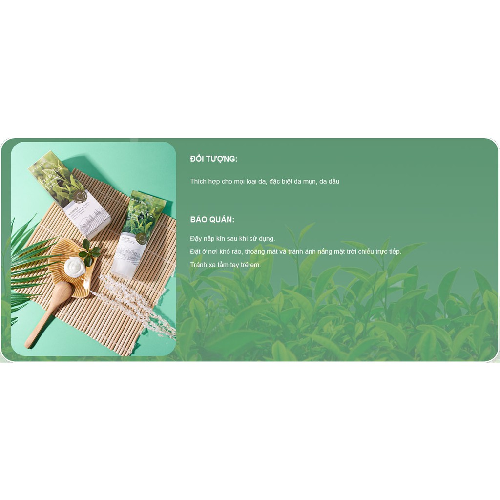 Sữa rửa mặt Trà xanh Green Tea Foam Cleansing 3W Clinic 100ml | BigBuy360 - bigbuy360.vn