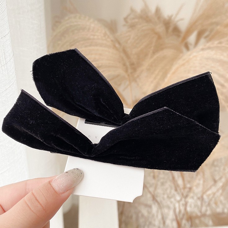 Kẹp tóc trang trí nơ vải nhung xinh xắn