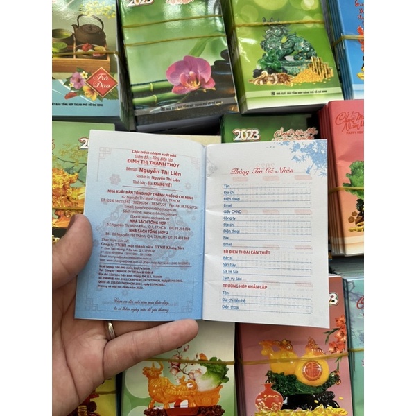 Sổ tay ghi chú kèm lịch 2023 - 2024 new mini bỏ túi