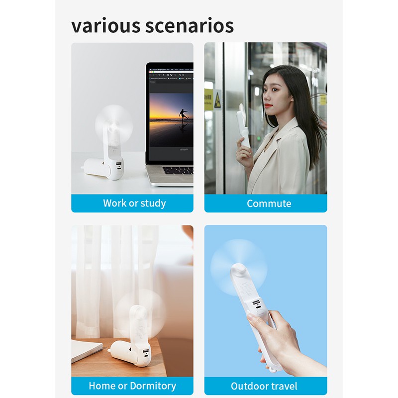 JISULIFE Quạt Mini USB Cầm Tay 4800mAhĐa Năng 3 Trong 1 -Quạt Tích Điện Cầm Tay Kiêm Đèn Pin Và Sạc Dự Phòng-17.kerhy