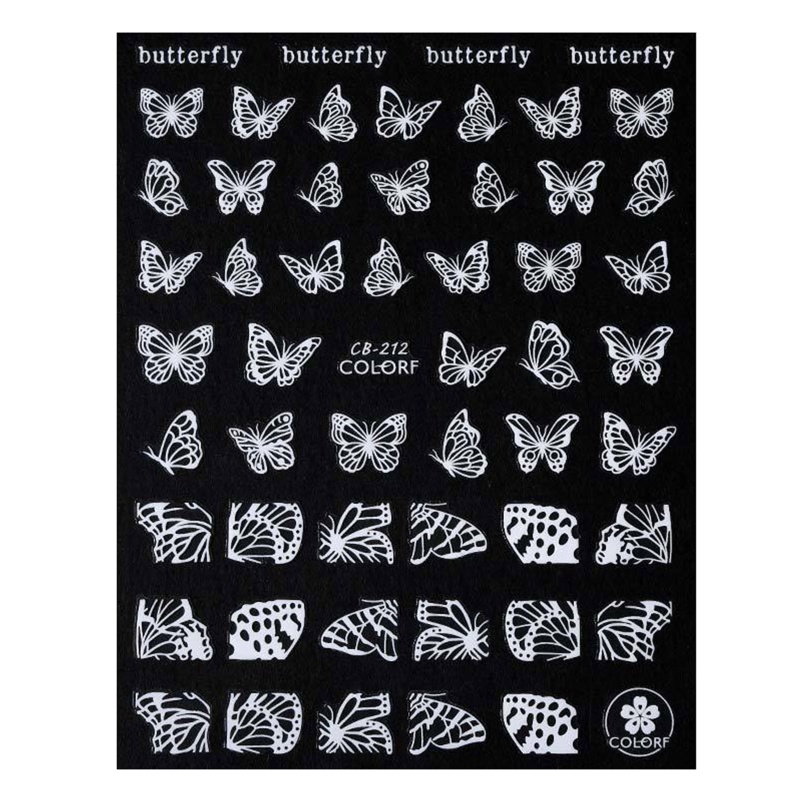 Miếng Dán Trang Trí Móng Tay Hình Bướm 3D Độc Đáo