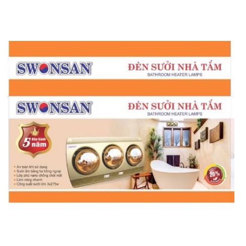 Đèn sưởi nhà tắm Swonsan 3 bóng SBH3-L1