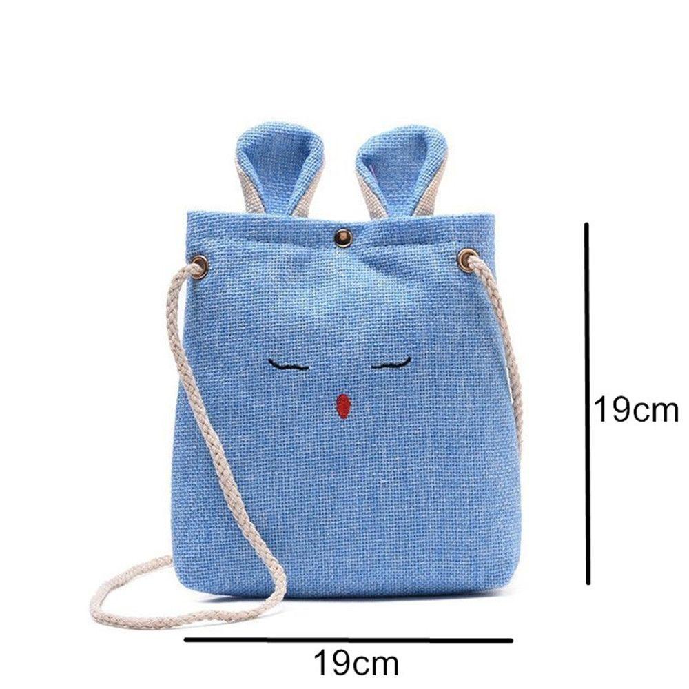 MIHAN1 Túi Đeo Chéo Vải Bố Hình Thỏ Đáng Yêu