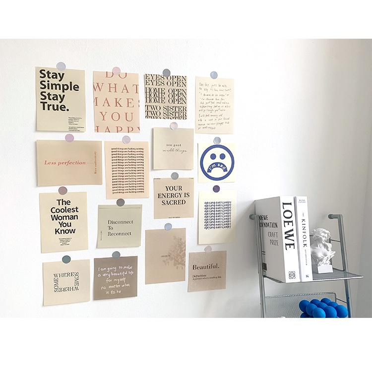 Phụ kiện decor chụp ảnh THINGS set poster tranh ảnh dán tường vintage trang trí phòng phông nền livestream