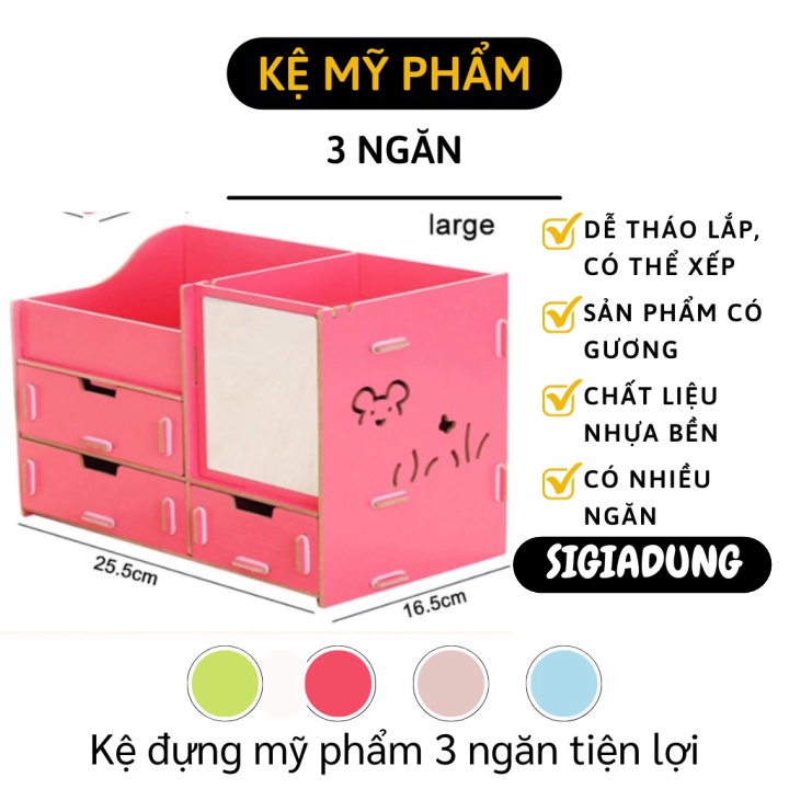 [SGD] Kệ Mỹ Phẩm - Kệ Đựng Mỹ Phẩm Son Có Gương Giúp Đựng Đồ Makeup Trang Điểm 3123