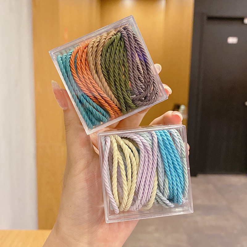 Bộ 30 dây buộc tóc cao su không gây đau phong cách Hàn Quốc