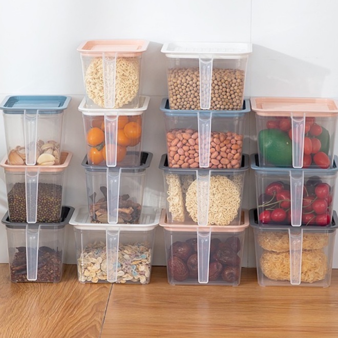 Hộp bảo quản thực phẩm có tay cầm, có nắp đậy tiện lợi T2 - #tuimangbocthucpham