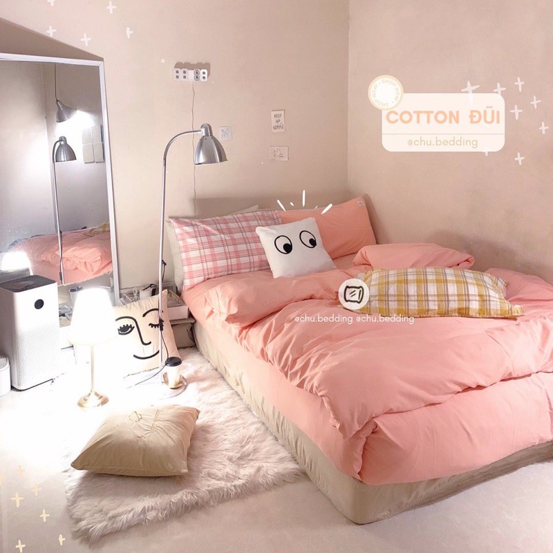 Bộ chăn ga gối cotton đũi: sọc basic full 6 tone màu | BigBuy360 - bigbuy360.vn