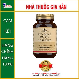 Solgar Vitamin C 500mg With Rose Hips - Giúp Tăng Cường Sức Đề Kháng & Tốt Cho Da