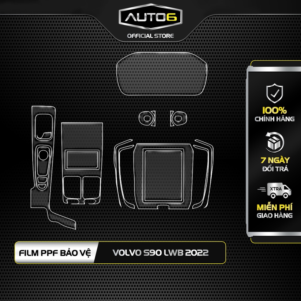 Bộ Film PPF trong suốt dán xe VOLVO S90 lWB 2022-2023 chống xước bảo vệ nội thất ô tô - AUTO6