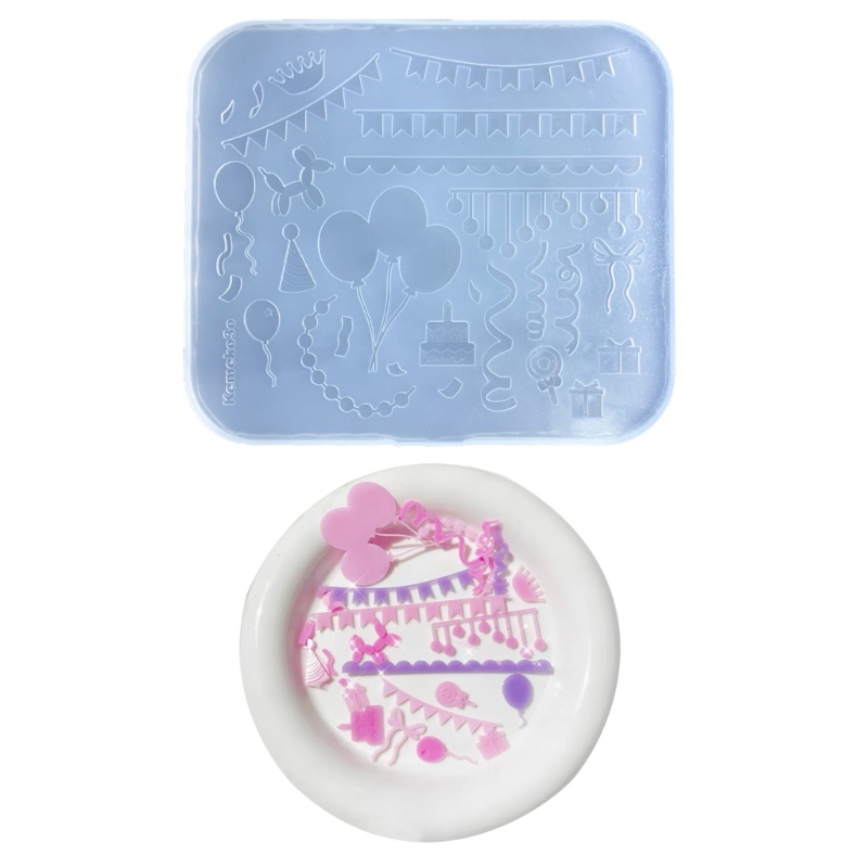 Sa Khuôn Silicon Làm Móc Khóa Hình Dải Màu Và Bong Bóng DIY