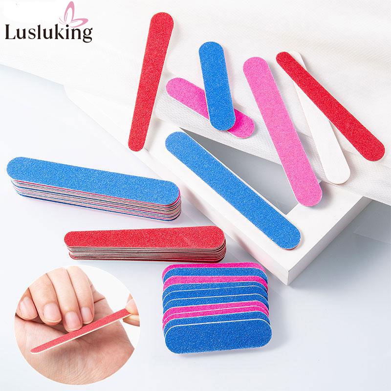 Bộ 50/100 thanh giũa móng tay LUSLUKING hai mặt 180/240