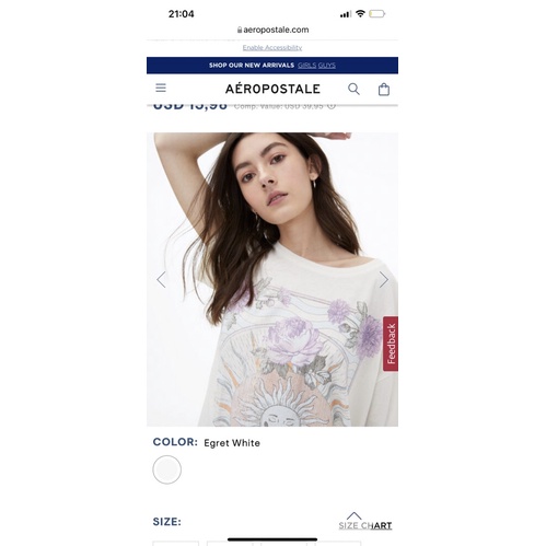 Áo thun Aeropostale Boyfriend Tee nam nữ unisex VNXK