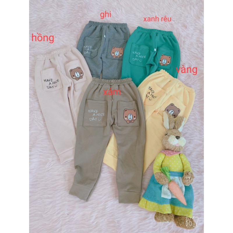 Quần nỉ gấu cho bé 8-19kg