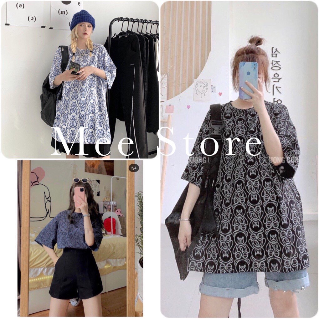 Áo Thun Form Rộng Vân Gấu- Phông Unisex Cộc Tay Oversize