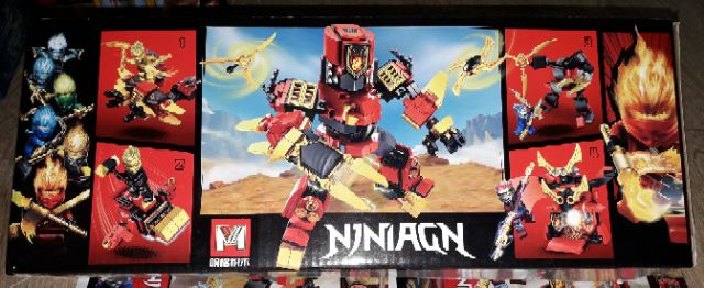 Lắp ráp 1 hộp LegoNinjaGo Robot 3013 có nhiều chi tiết bằng nhựa ABS