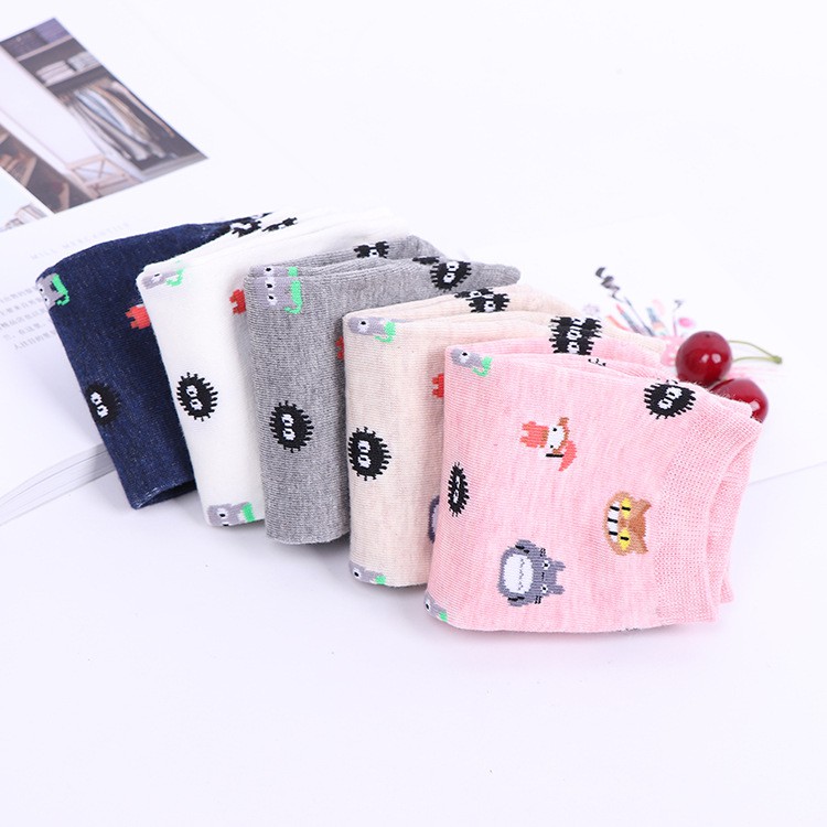 Bộ 5 Đôi Vớ Cotton Họa Tiết Totoro Đáng Yêu