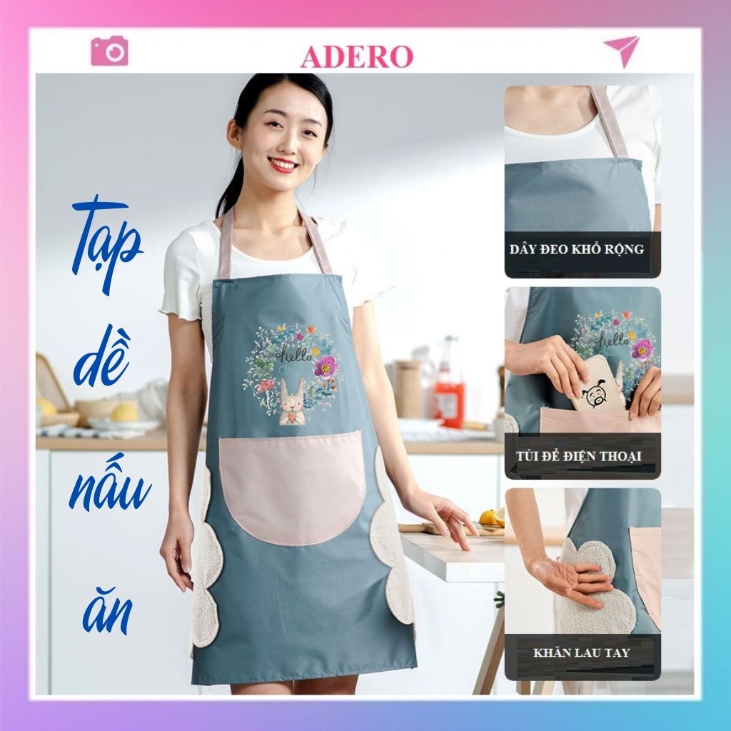 tạp dề nấu ăn ADERO chống nước pha chế dễ thương AD61