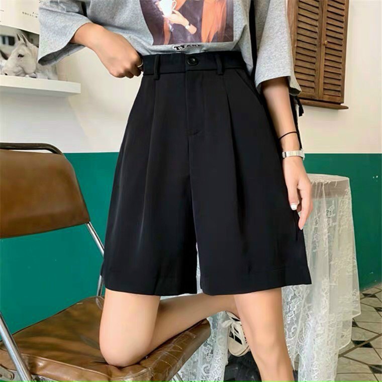 Quần Short Nữ Lưng Cao Ống Rộng Thời Trang Style Hàn Quốc Smide Clothing