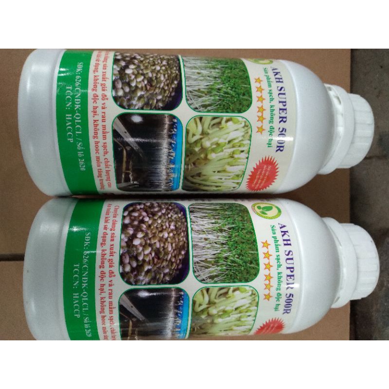 CHẾ PHẨM NANO AKH SUPER 500R CHAI 500ML CHUYÊN DÙNG LÀM GIÁ ĐỖ, RAU MẦM