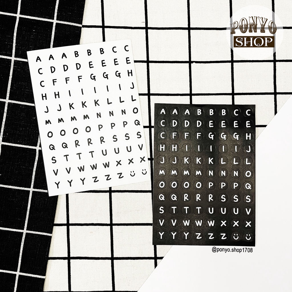 Sticker chữ cái Alphabet trang trí sổ tay