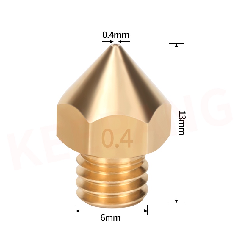 Đầu in MK8 Lớn 1.75mm 3D Printer Nozzles tương thích CR10 máy in 3D Ender 3, Ender 3 V2, Ender 5, Anet,....