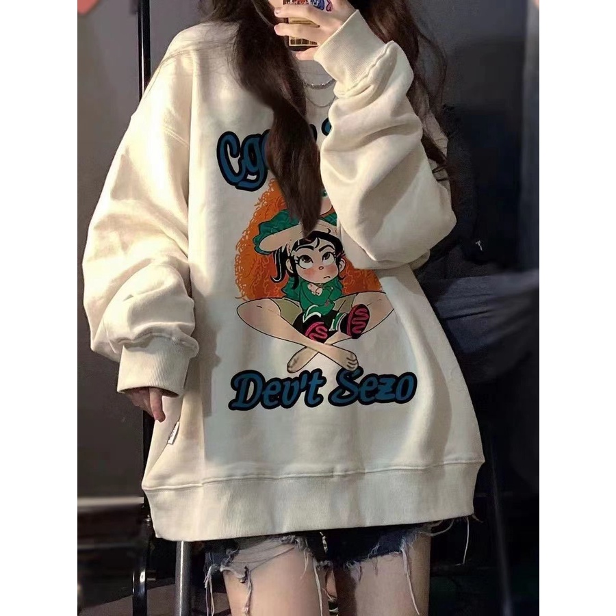 Áo sweater Dáng Rộng In Họa Tiết Hoạt Hình Thời Trang Mùa Thu Cho Nam Và Nữ