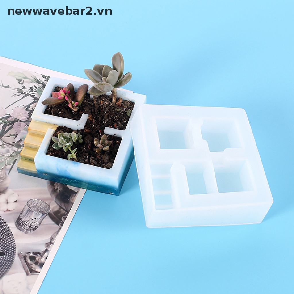 Bộ 2 Khuôn Silicone Hình Hoa Sen Đá Trang Trí Nhà Cửa DIY