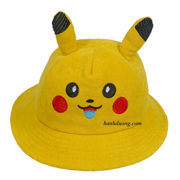 Mũ nón tai bèo Pikachu bé gái bé trai 2-4 tuổi có dây