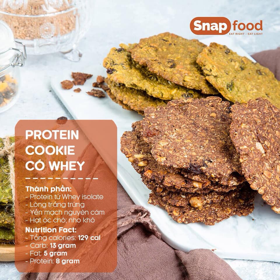 [SNAP005 giảm giá 19%] Bánh quy GIẢN CÂN - Protein cookies GIẢM CÂN có whey mix vị (300gr)