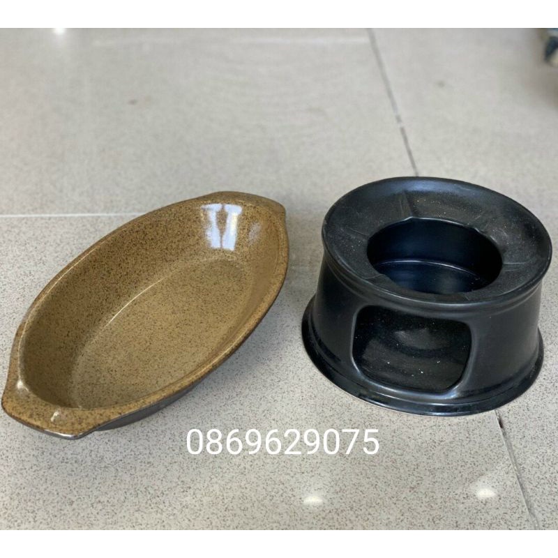 Bát hâm nóng thức ăn bằng nến hoặc cồn men hỏa biến.Hàng gốm sứ Bát Tràng.