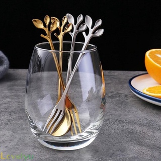 1Pcs Premium Stainless Steel Leaf Branch Metal Teaspoon, Coffee Dessert Spoon