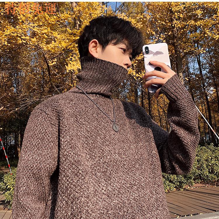 Áo Sweater Dệt Kim Cổ Lọ Dáng Rộng Phối Nhung Dày Cá Tính Cho Nam | WebRaoVat - webraovat.net.vn