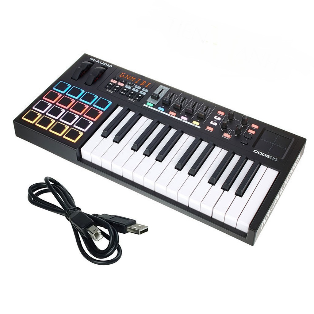 Đàn M-Audio Code 25 Phím Black USB MIDI Keyboard Controller With X/Y Pad Bàn phím làm nhạc - Sản xuất âm nhạc producer