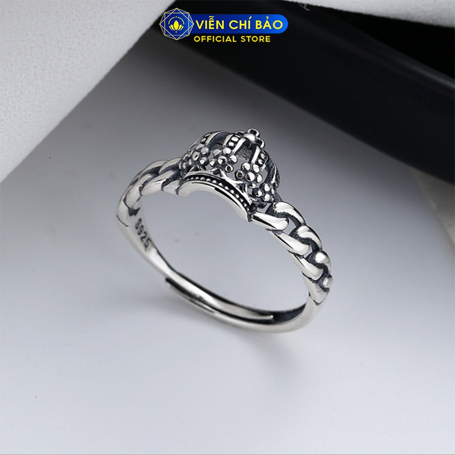 Nhẫn bạc nữ hình vương miện chất liệu bạc Thái S925 trẻ trung cá tính thương hiệu Viễn Chí Bảo N000431