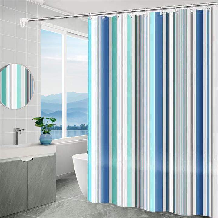Rèm Cửa Nhà Tắm Bằng Polyester Chống Thấm Nước In Họa Tiết Độc Đáo Kèm Móc Treo Tiện Dụng