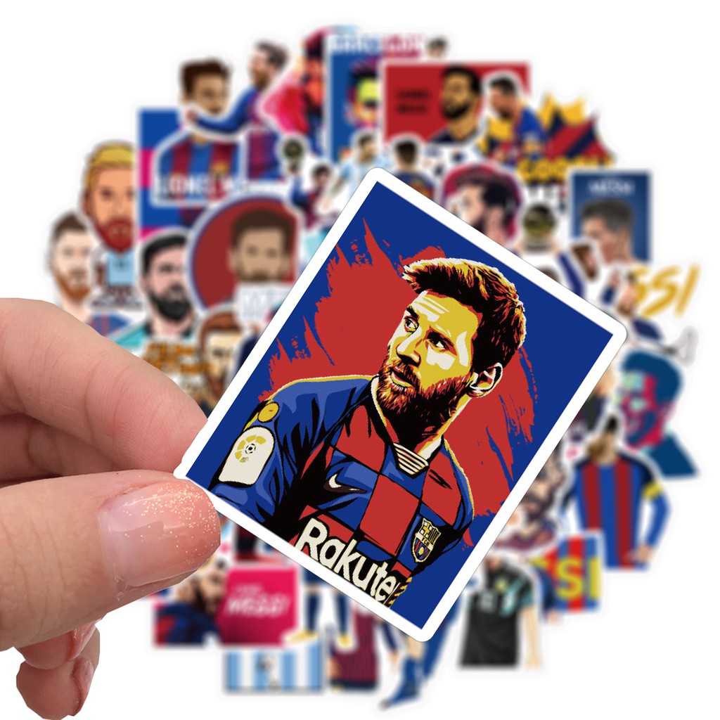 Set 50 nhãn dán hình cầu thủ bóng đá Messi