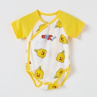 Bộ Áo Liền Quần Tay Ngắn Chất Liệu Cotton Mỏng Thời Trang Mùa Hè Cho Bé 0-1 Tuổi