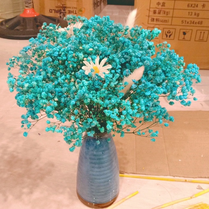 Bó 120gr hoa baby khô decor trang trí nhà cửa, hoa khô trang trí nội thất siêu xinh