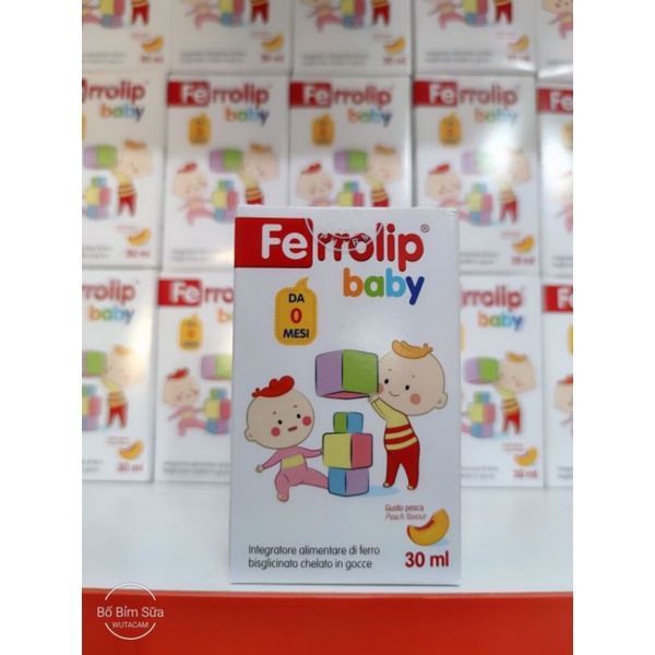 🆘 Sắt FERROLIP BABY sắt hữu cơ dạng siro nhỏ giọt nhập khẩu Italya